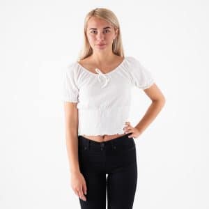 Pieces - Pcannie ss top - T-shirts til damer - Hvid - XL