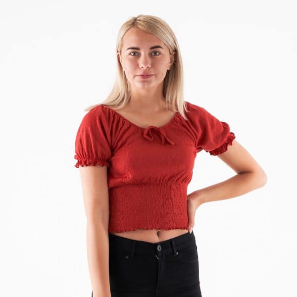 Pieces - Pcannie ss top - T-shirts til damer - Rust - XL
