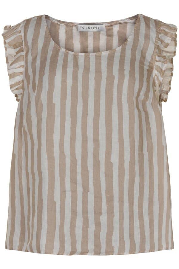 In Front Lino Striped Top 15072 190, Farve:, Størrelse: L, Dame