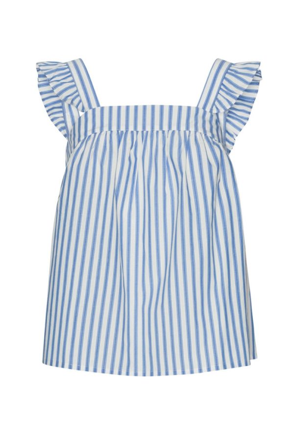 Continue - Top - Lulu Bow Top 14563 - Light Blue Stripe