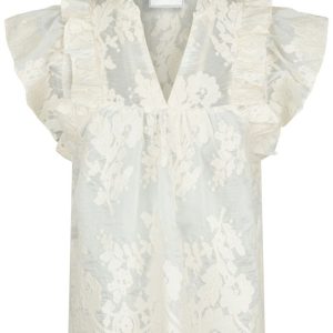 Neo Noir - Bluse - Jayla Big Embroidery Top - Off White