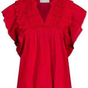 Neo Noir - Top - Jayla S Voile Top - Red